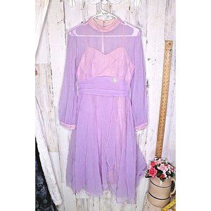 Vintage Purple Beaded 50's Formal Gown Small ( NO SIZE) Women's Dress